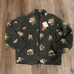 Woolrich X Target floral fleece fuzzy jacket size small. New!